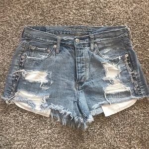 American eagle high waisted jean shorts
